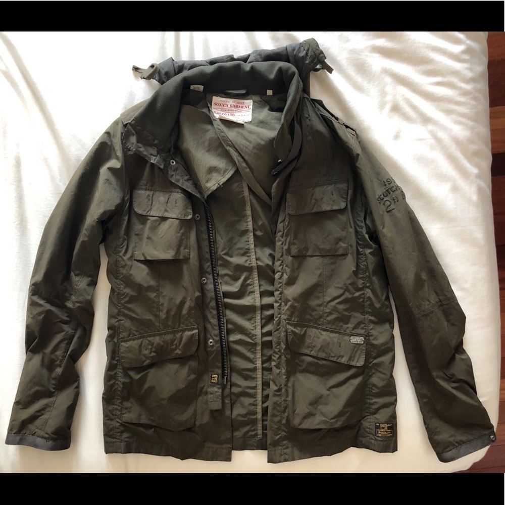Scotch & Soda olive green nylon field jacket